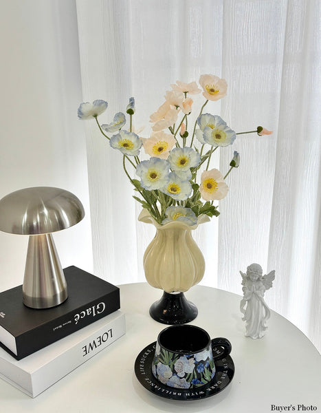 Centerpiece Contemporary Vases on Table, Mid Century Glass Vases, Unique Decorative Glass Vase, Handmade Modern Vases for Living Room, Modern Glass Vase for Flowers-artworkcanvas