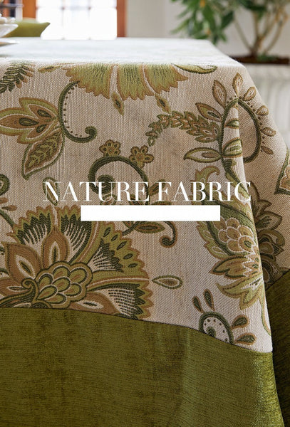Modern Kitchen Table Cover, Table Cover for Dining Room Table, Flower Pattern Linen Tablecloth for Round Table, Simple Modern Rectangle Tablecloth Ideas for Oval Table-artworkcanvas
