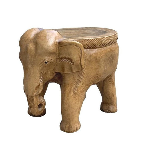 Elephant Sofa Stool, Dining Table Stool, Handmade Solid Wood low Stool, Elephant Wooden Stool, Creative Shoe-changing Stool-artworkcanvas