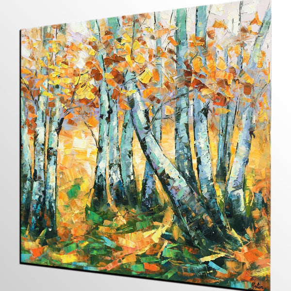 Landscape Painting, Oil Painting, Autumn Tree Painting, Abstract Painting, Custom Canvas Painting