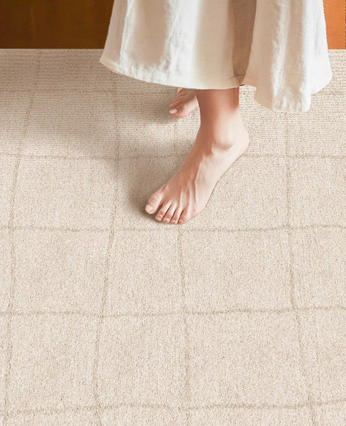 Geometric Contemporary Modern Rugs Next to Bed, Modern Rugs under Dining Room Table, Abstract Area Rugs for Living Room-artworkcanvas