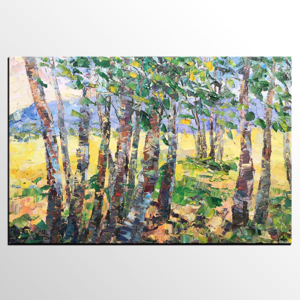 Landscape Painting, Large Canvas Painting, Bedroom Wall Art, Canvas Art, Wall Art, Original Artwork, Abstract Painting, Modern Art, Tree Painting