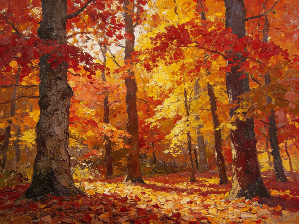 On Canvas Small Paintings, Autumn in the Forest, Hand Painted Canvas Art, Original Oil Paintings, Small Landscape Paintings, Landscape Wall Art Paintings-artworkcanvas