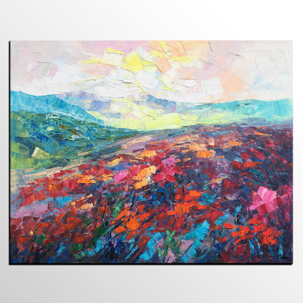 Canvas Art, Mountain Landscape Original Painting, Custom Large Modern Wall Art, Buy Art Online