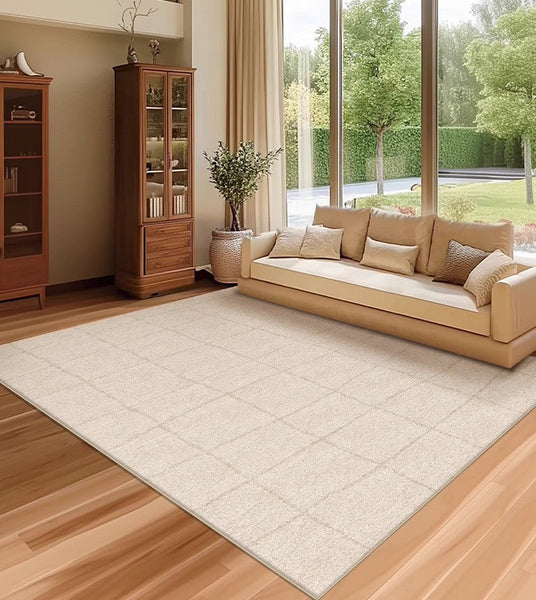 Geometric Contemporary Modern Rugs Next to Bed, Modern Rugs under Dining Room Table, Abstract Area Rugs for Living Room-artworkcanvas