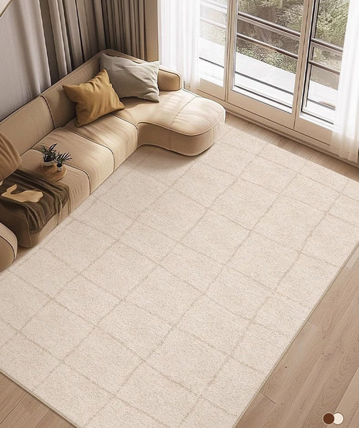 Geometric Contemporary Modern Rugs Next to Bed, Modern Rugs under Dining Room Table, Abstract Area Rugs for Living Room-artworkcanvas