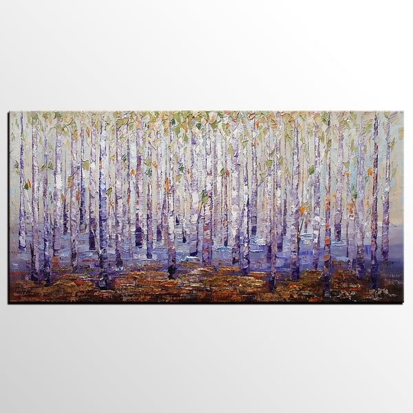 Custom Extra Large Painting, Autumn Tree Landscape Painting, Abstract Autumn Paintings-artworkcanvas