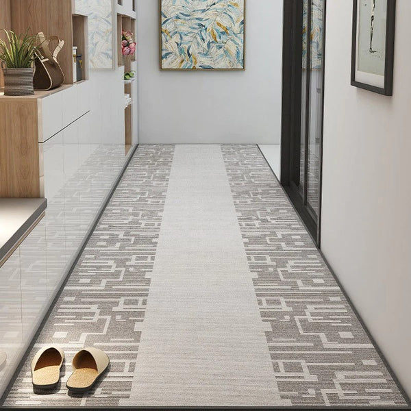 Entryway Runner Rug Ideas, Light Grey Modern Long Hallway Runners, Kitchen Runner Rugs, Long Hallway Runners, Long Narrow Runner Rugs, Entrance Hallway Runners-artworkcanvas