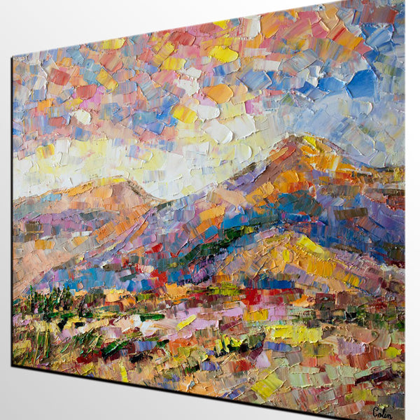 Oil Painting on Canvas, Mountain Landscape Painting, Custom Original Painting for Sale, Landscape Canvas Painting for Bedroom