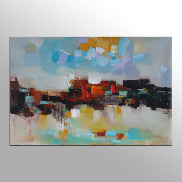 Abstract Oil Painting, Custom Abstract Artwork on Canvas, Abstract Painting for Living Room, Canvas Painting for Sale