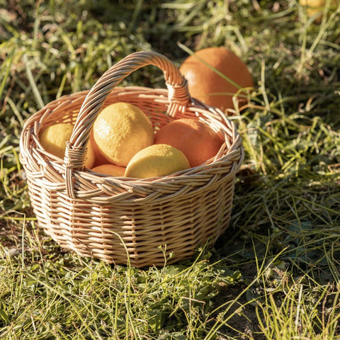 Small Kitchen Storage Baskets, Picnic Storage Basket with Handle, Hand-woven Wicker Storage Basket, Natural Fruit Basket, Willow Weaving Baskets for Vegetable-artworkcanvas