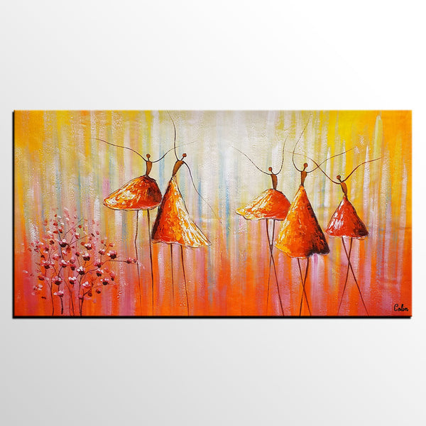 Dancing Painting, Ballet Dancer Painting, Large Abstract Painting for Sale, Heavy Texture Painting, Modern Paintings for Bedroom