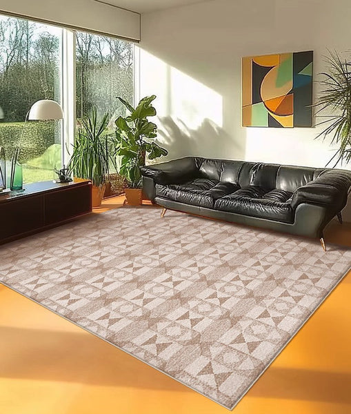 Contemporary Abstract Rugs under Dining Room Table, Large Modern Rugs for Living Room, Mid Century Modern Rugs for Bedroom-artworkcanvas