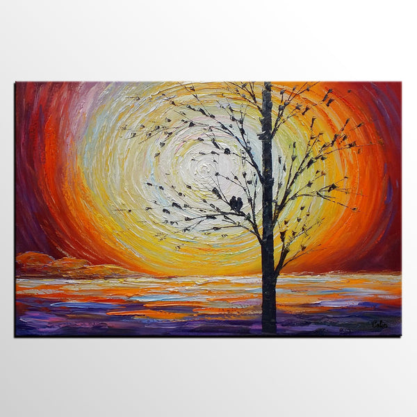 Custom Abstract Painting,Heavy Texture Painting, Original Oil Painting, Abstract Art, Love Birds Painting