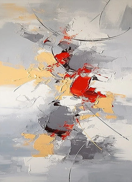 Large Canvas Painting for Office, Simple Modern Acrylic Paintings, Dining Room Canvas Painting, Contemporary Modern Artwork-artworkcanvas