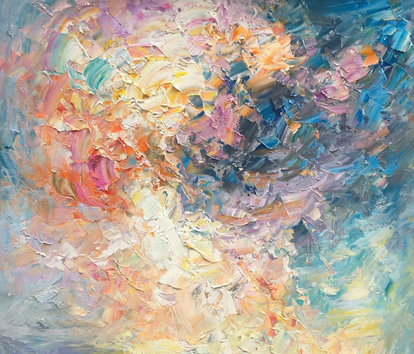 Abstract Landscape Painting, Heavy Texture Wall Art Paintings, Custom Original Paintings on Canvas, Cityscape Painting-artworkcanvas