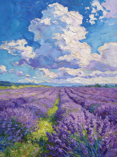 Original Landscape Art, Small Oil Paintings, Lavender of Provence, Small Paintings On Canvas, Hand Painted Canvas Art, Heavy Texture Wall Art Paintings-artworkcanvas