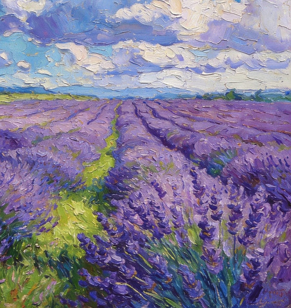Original Landscape Art, Small Oil Paintings, Lavender of Provence, Small Paintings On Canvas, Hand Painted Canvas Art, Heavy Texture Wall Art Paintings-artworkcanvas