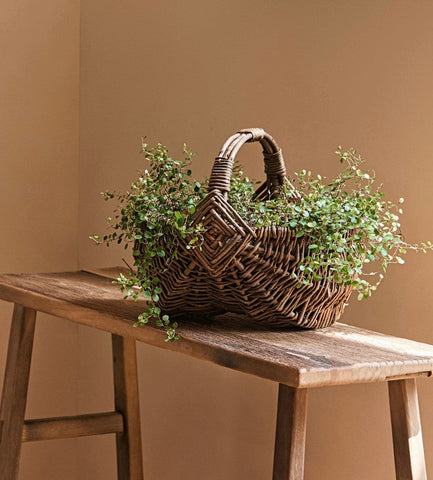 Large Picnic Food Basket with Handle, Natural Hand-woven Wicker Storage Basket, Natural Fruit Baskets, Kitchen Storage Baskets, Willow Weaving Baskets with Handle-artworkcanvas