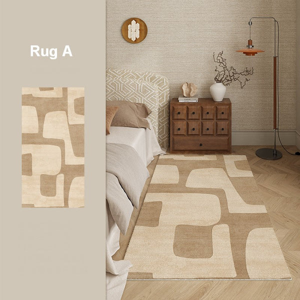 Contemporary Modern Rugs Next to Bed, Geometric Modern Rugs under Dining Room Table, Brown Modern Carpets for Office, Abstract Modern Rugs for Living Room-artworkcanvas