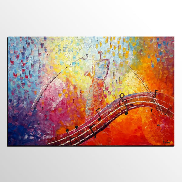 Canvas Painting, Abstract Art, Music Painting, Saxophone Player, Custom Painting, Abstract Painting