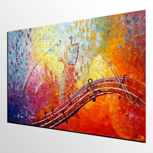 Canvas Painting, Abstract Art, Music Painting, Saxophone Player, Custom Painting, Abstract Painting