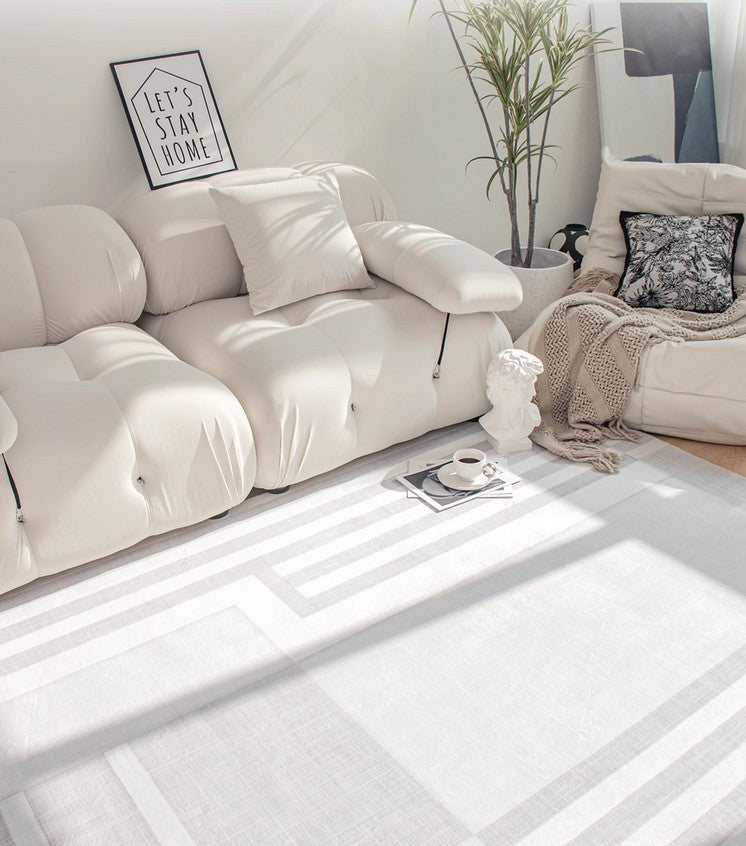 Modern Abstract Rugs under Dining Room Table, Geometric Modern Carpets ...