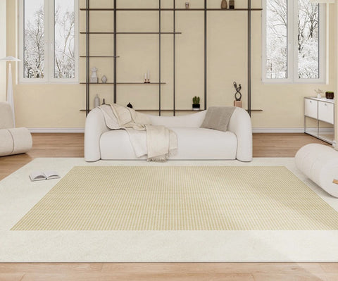 Abstract Modern Rugs for Living Room, Cream Color Contemporary Soft Rugs Next to Bed, Dining Room Modern Floor Carpets, Modern Rug Ideas for Bedroom-artworkcanvas