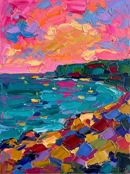 Abstract Seashore Painting, Hand Painted Canvas Art, Impasto Artwork, Original Small Paintings, Palette Knife Paintings, Modern Abstract Painting, Original Abstract Art-artworkcanvas