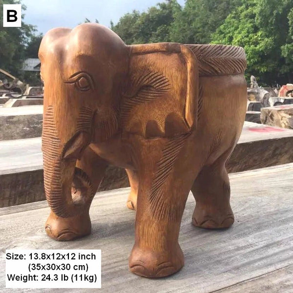 Elephant Sofa Stool, Dining Table Stool, Handmade Solid Wood low Stool, Elephant Wooden Stool, Creative Shoe-changing Stool-artworkcanvas