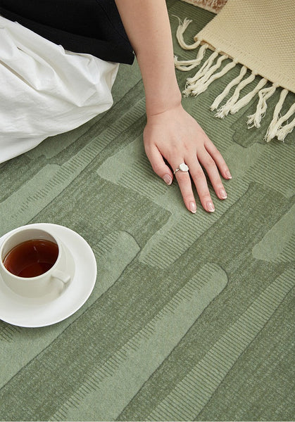 Modern Rug Ideas for Living Room, Green Modern Rugs under Sofa, Abstract Contemporary Rugs for Bedroom, Dining Room Floor Rugs-artworkcanvas