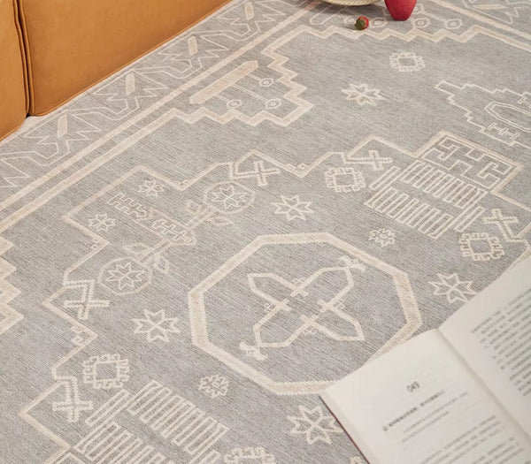 Contemporary Abstract Rugs Next to Bed, Geometric Modern Carpets for Office, Vintage Soft Turkish Rug for Living Room, Large Modern Rugs under Dining Room Table-artworkcanvas