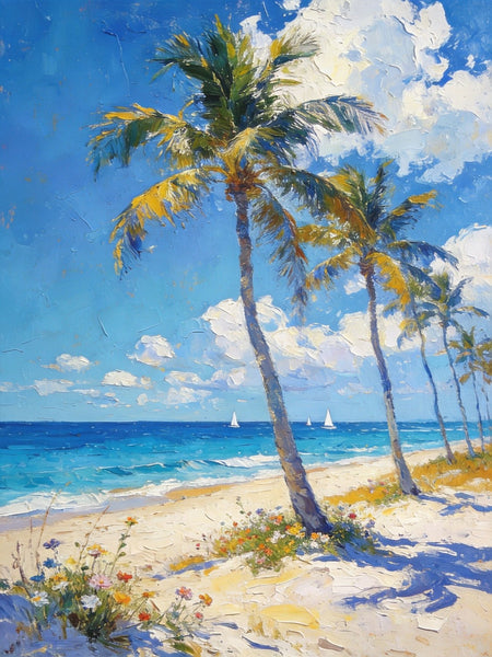 Landscape Canvas Paintings, Beachside Beauty, Seashore Painting, Beach Oil Paintings, Original Landscape Paintings, Hand Painted Canvas Art, On Canvas Small Paintings-artworkcanvas