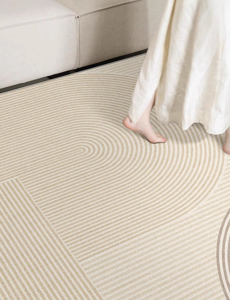 Abstract Contemporary Rugs for Bedroom, Modern Rugs under Sofa, Dining Room Floor Rugs, Modern Rugs for Office, Large Cream Color Rugs in Living Room-artworkcanvas