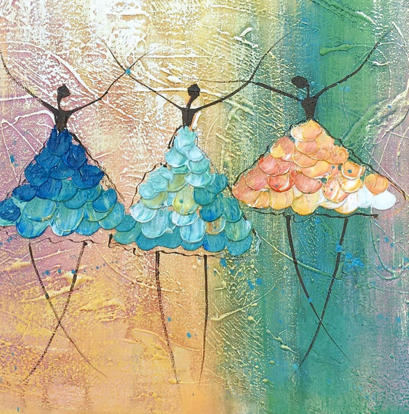 Simple Wall Art Ideas for Living Room, Ballet Dancer Painting, Large Acrylic Painting, Custom Canvas Painting, Modern Abstract Painting-artworkcanvas