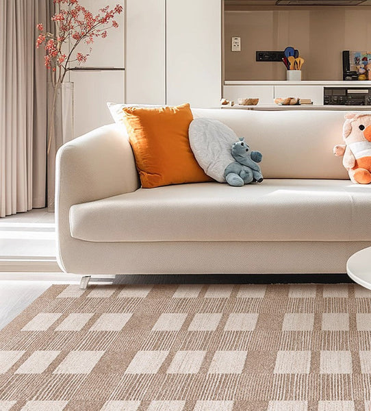 Mid Century Modern Rugs for Bedroom, Contemporary Abstract Rugs under Dining Room Table, Large Modern Rugs for Living Room-artworkcanvas