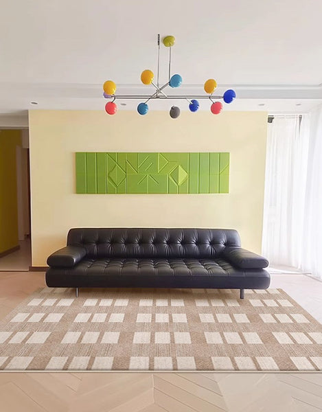 Mid Century Modern Rugs for Bedroom, Contemporary Abstract Rugs under Dining Room Table, Large Modern Rugs for Living Room-artworkcanvas