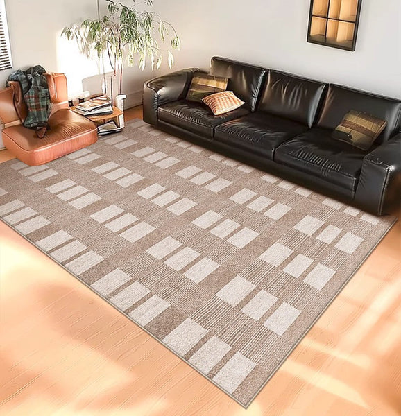 Mid Century Modern Rugs for Bedroom, Contemporary Abstract Rugs under Dining Room Table, Large Modern Rugs for Living Room-artworkcanvas