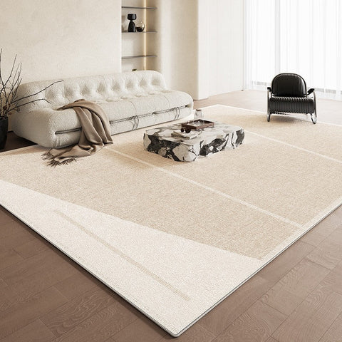Modern Rug Ideas for Living Room, Cream Color Abstract Rugs for Living Room, Bedroom Floor Rugs, Contemporary Area Rugs for Dining Room-artworkcanvas