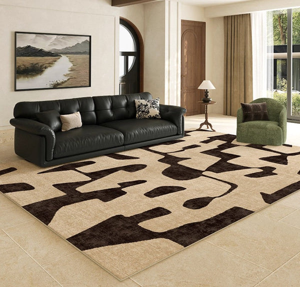 Large Modern Rugs for Living Room, Modern Rugs under Dining Room Table, Contemporary Abstract Rugs Next to Bed, Geometric Modern Carpets for Office-artworkcanvas