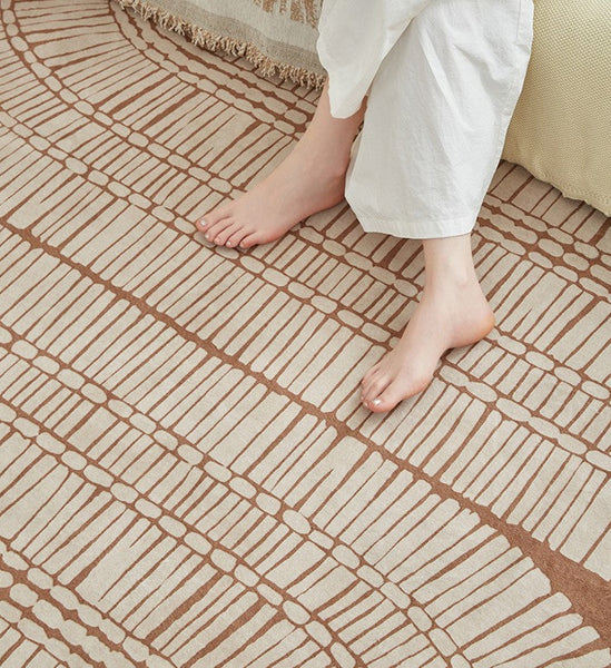 Modern Rugs under Dining Room Table, Mid Century Geometric Carpets, Contemporary Modern Rugs Next to Bed, Abstract Modern Rugs for Living Room