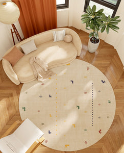 Geometric Modern Rug Ideas for Living Room, Circular Modern Rugs for Bathroom, Modern Rugs for Children's Room, Abstract Contemporary Round Rugs for Dining Room-artworkcanvas