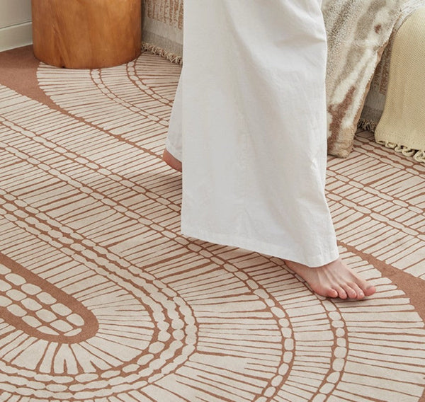 Modern Rugs under Dining Room Table, Mid Century Geometric Carpets, Contemporary Modern Rugs Next to Bed, Abstract Modern Rugs for Living Room-artworkcanvas