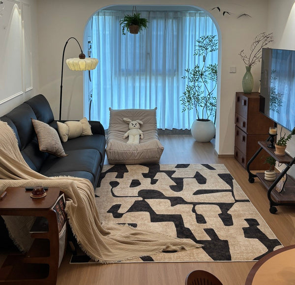 Large Modern Rugs for Living Room, Modern Rugs under Dining Room Table, Contemporary Abstract Rugs Next to Bed, Geometric Modern Carpets for Office-artworkcanvas