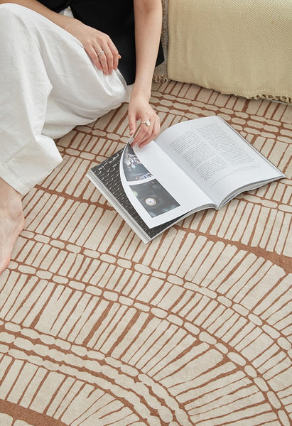 Modern Rugs under Dining Room Table, Mid Century Geometric Carpets, Contemporary Modern Rugs Next to Bed, Abstract Modern Rugs for Living Room-artworkcanvas