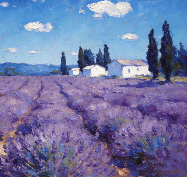 Gorgeous Provence Lavender Landscape, Small Oil Paintings, Canvas Wall Art Paintings, Hand Painted Canvas Art, Landscape Canvas Paintings, Original Oil Paintings-artworkcanvas
