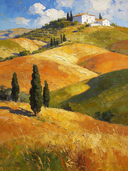 Small Oil Paintings, The Tuscan Countryside, Original Small Paintings, Landscape Oil Paintings, Hand Painted Canvas Art-artworkcanvas