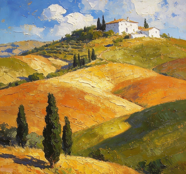 Small Oil Paintings, The Tuscan Countryside, Original Small Paintings, Landscape Oil Paintings, Hand Painted Canvas Art-artworkcanvas