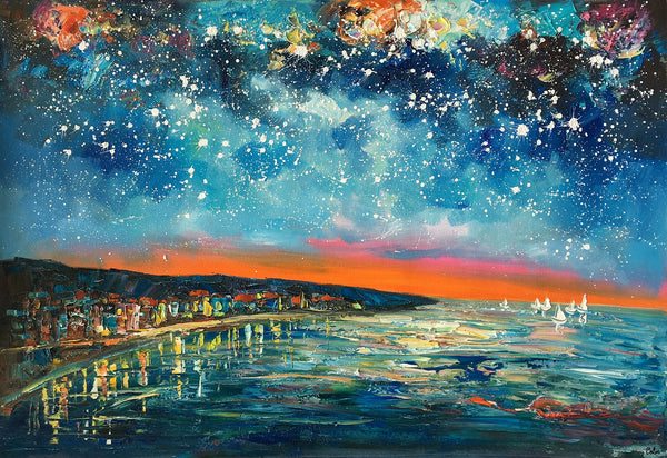 Landscape Canvas Paintings, Starry Night Sky Painting, Landscape Painting for Sale, Custom Original Painting on Canvas