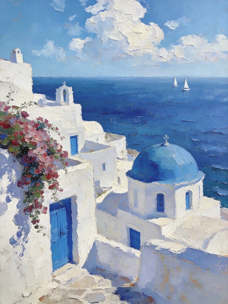 Eternal Aegean Beauty, Small Paintings On Canvas, Hand Painted Canvas Art, Original Landscape Art, Small Oil Paintings, Heavy Texture Wall Art Paintings-artworkcanvas